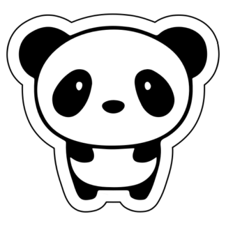 Little Panda Sticker (Black)
